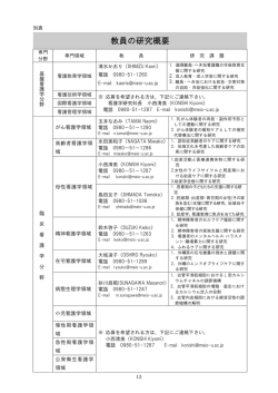 教員の研究概要
