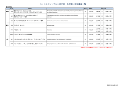 ル・コルドン・ブルー神戸校 冬学期・特別講座一覧