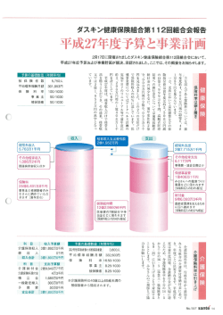 予算と事業計画 - ダスキン健康保険組合