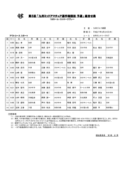 スタート表 - 九州ゴルフ連盟