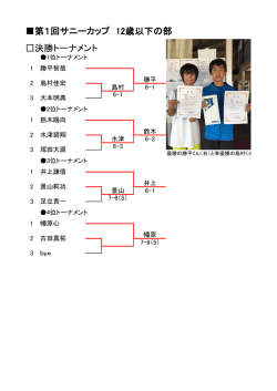 第1回サニーカップ 12歳以下の部 決勝トーナメント