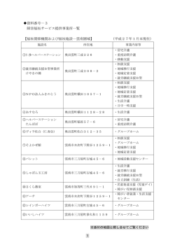 資料番号－3 障害福祉サービス提供事業所一覧 【福祉関係