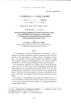 2周波散乱計による波浪計測実験－Ⅰ．固定プラットホーム（観測塔）