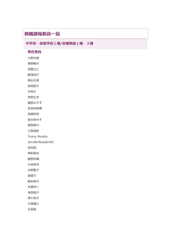 教職課程教員一覧