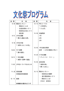 開会セレモニー ・開会のことば ・生徒会長あいさつ ・校長