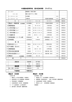 片付け 後夜祭 開会式 式次第 閉会式 式次第 中部農林高等学校 第28回