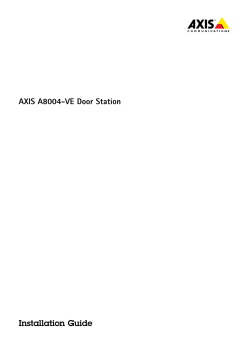AXIS A8004-VE Door Station Installation Guide