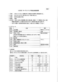 ー` 目的 水泳について正しい知識を学び、実技能力を発揮する場を提供