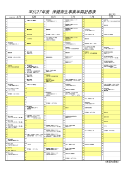 平成27年度 保健衛生事業年間計画表