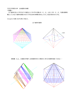 2008 年東京大学 立体図形の体積 ＜問題＞ 正八面体の