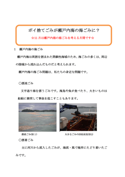 ポイ捨てごみが瀬戸内海の海ごみに？