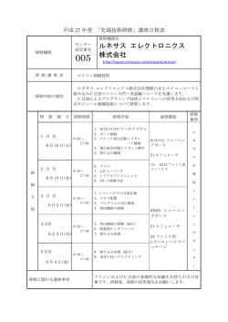 ［マイコン制御技術］ ルネサス エレクトロニクス株式会社