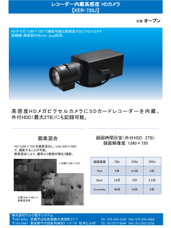 レコーダー内蔵高感度 HDカメラ 【KER-720J】 高感度HDメガピクセル