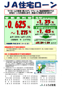 JA住宅ローンチラシご覧ください