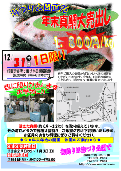 年末年始休園日 新春開園日 年末年始の開園・休園のご案内