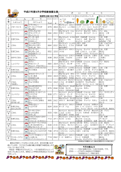 今月の献立 [9月]