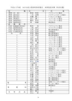 本部役員名簿 - NPO法人稲美町体育協会