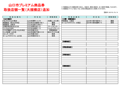 山口市プレミアム商品券 取扱店舗一覧（大規模店）追加