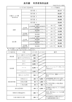 介護老人福祉施設 料金表