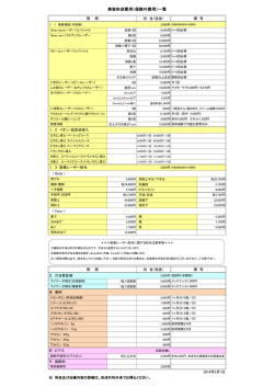美容形成費用（保険外費用）一覧