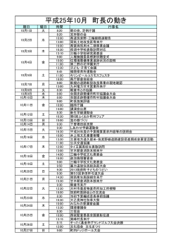 平成25年10月 町長の動き