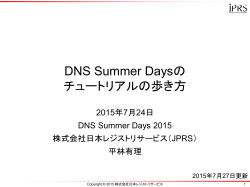 DNS Summer Daysの チュートリアルの歩き方