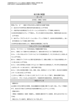 単元案の概要 テーマ