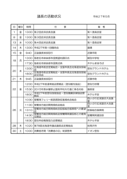 議長の活動状況