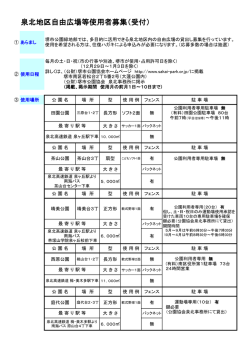自由広場等使用申込みについて