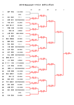 2015 Newcomerトーナメント 女子シングルス