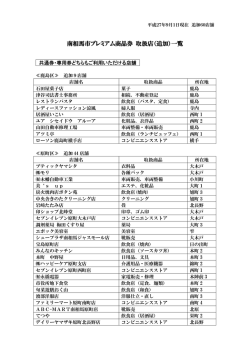 南相馬市プレミアム商品券 取扱店（追加）一覧