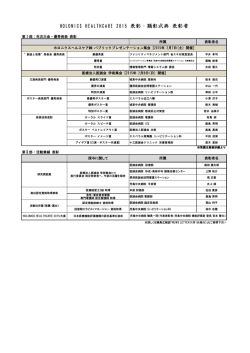 HOLONICS HEALTHCARE 2015 表彰・顕彰式典