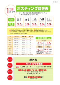 ポスティング料金表