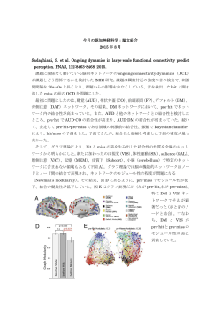 今月の認知神経科学：論文紹介 2015 年 8 月 Sadaghiani, S. et al