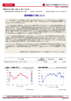基準価額の下落について - 損保ジャパン日本興亜アセットマネジメント