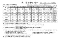 ホール及び体育施設基本利用料金