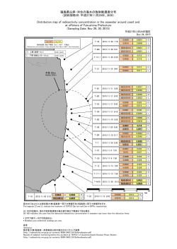 福島県沿岸・沖合の海水の放射能濃度分布 （試料採取日：平成27年11