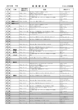 給 食 献 立 表