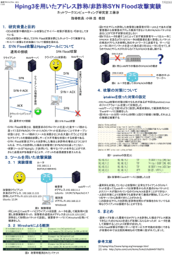 Hping3を用いたアドレス詐称/非詐称SYN Flood攻撃実験