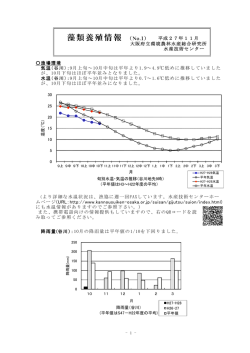 藻類養殖情報 （No.1） - 大阪府立環境農林水産総合研究所
