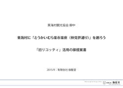 東海村に 「とうかいむら楽市楽座 （仲見世通り）」 を創ろう 「旧