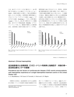 血友病患者の心血管疾患（CVD）イベント有病率と危険因子