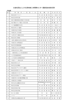公益社団法人上川北部地域人材開発センター運営協会会員名簿