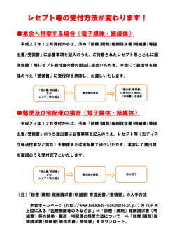レセプト等の受付方法が変わります！