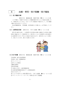 出産・育児・母子保健 [154KB pdfファイル]