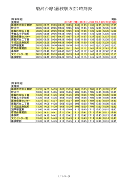 駿河台線（藤枝駅方面）時刻表