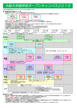 プログラム一覧 - 大阪大学 大学院理学研究科・理学部