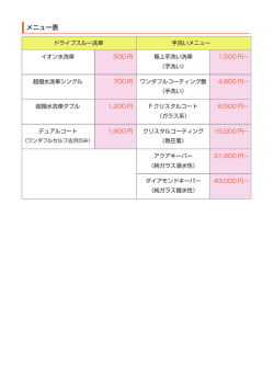 メニュー表