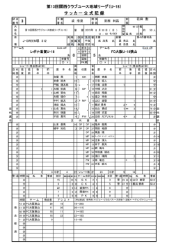 公式記録 - 関西クラブユースサッカー連盟