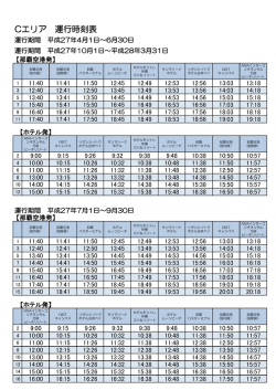 Cエリア 運行時刻表